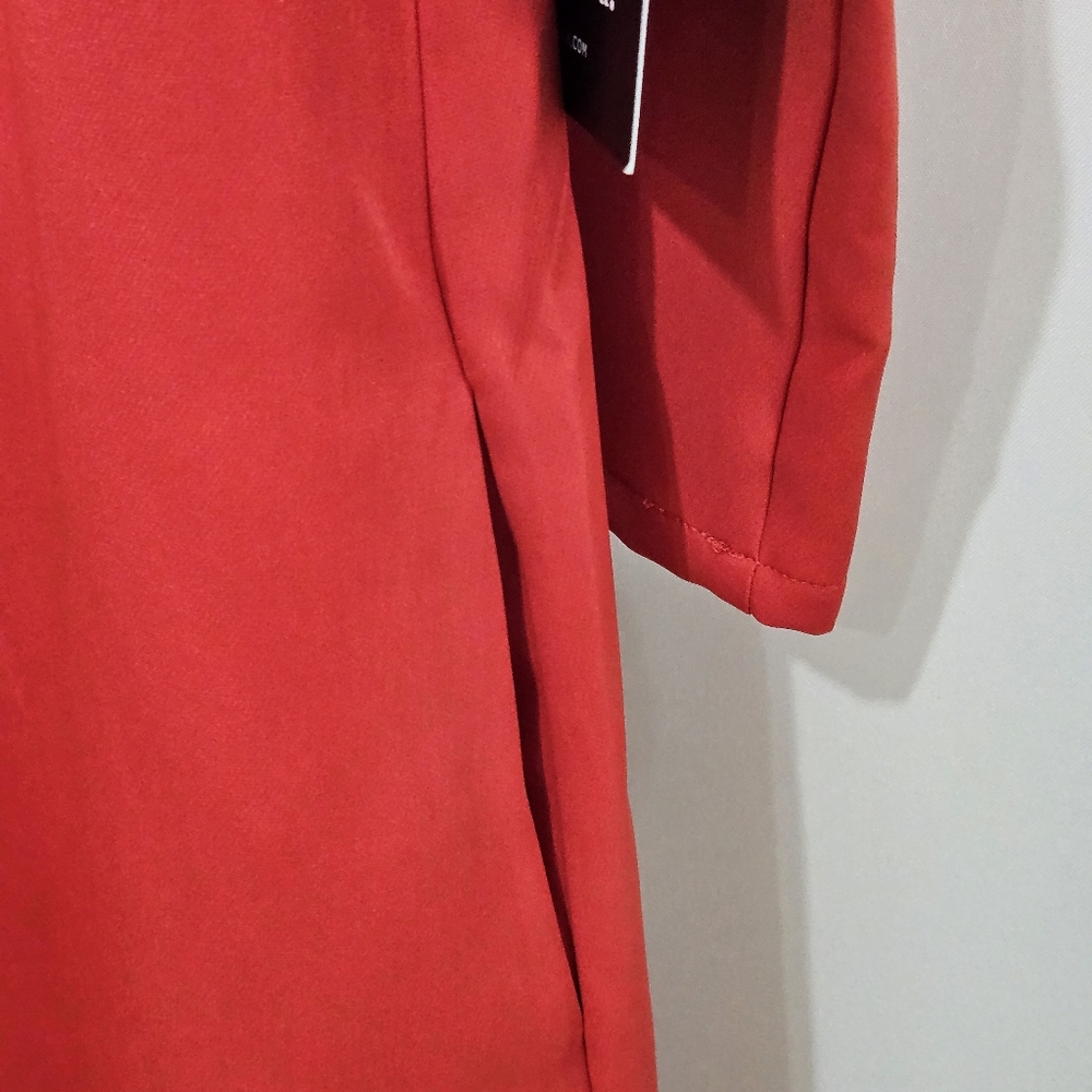 NWT Tuckernuck Daphne Dress Poppy Red Mini Preppy Bowtie Collar Pockets XXS - Picture 6 of 14